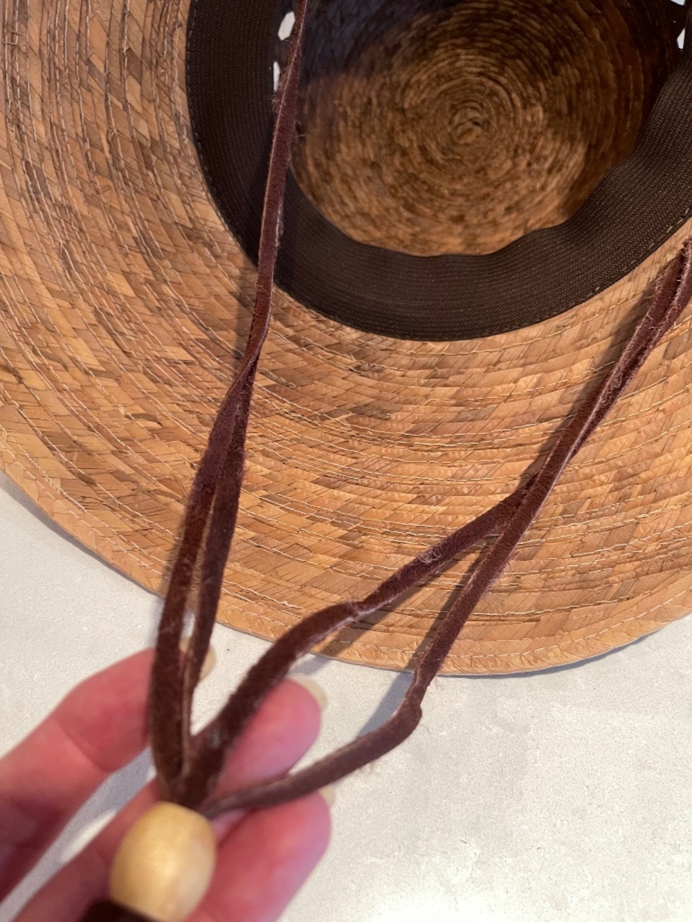 Tula Brand Laurel Lattice Palm Straw Facesaver Sun Hat w/ Chin cord - Picture 13 of 14